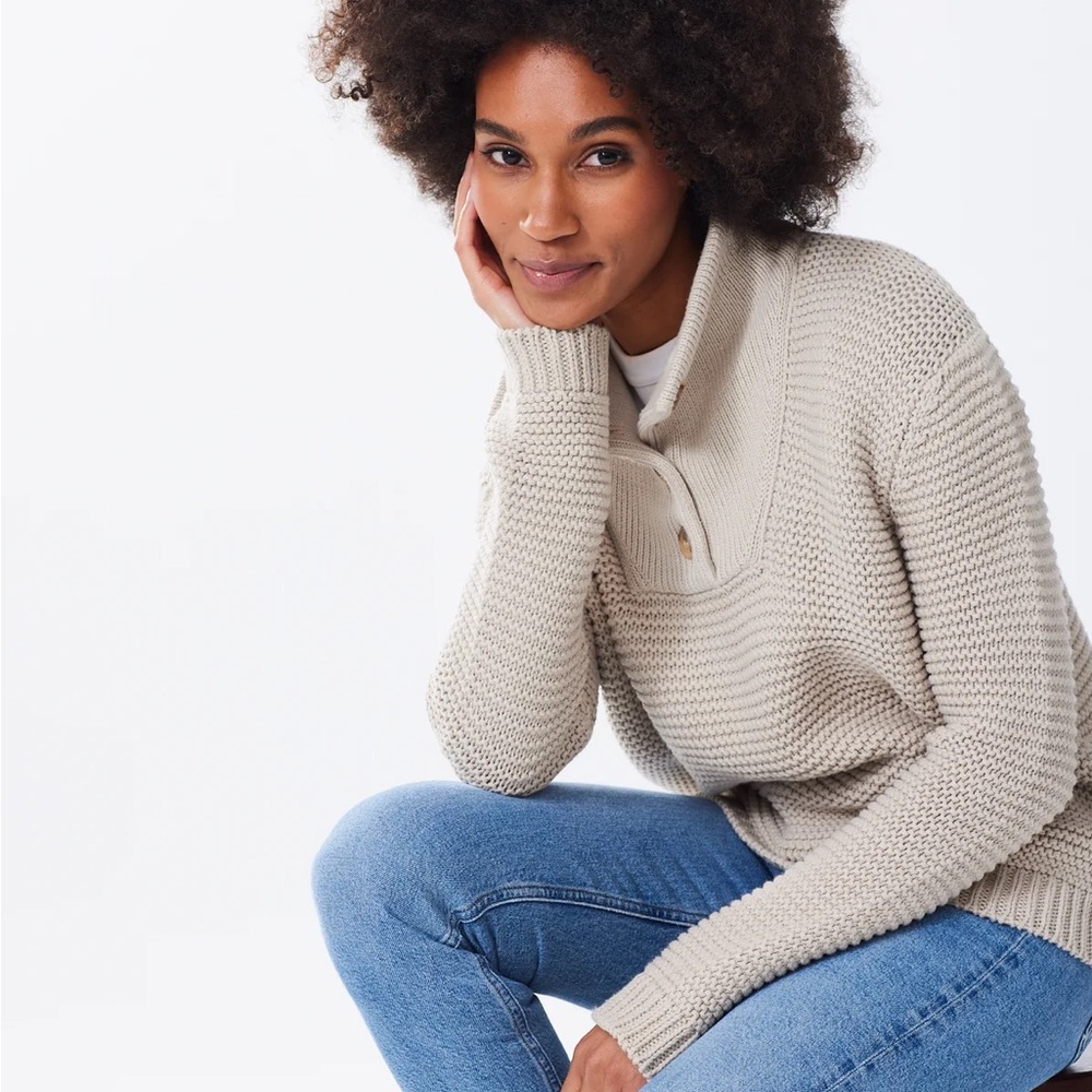 ALICE WALK The Cotton Weekender Sweater Oatmeal Size XL
